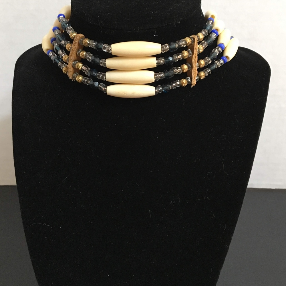 Native Choker, Vintage Native American Choker, Multi-Strand Beaded Choker